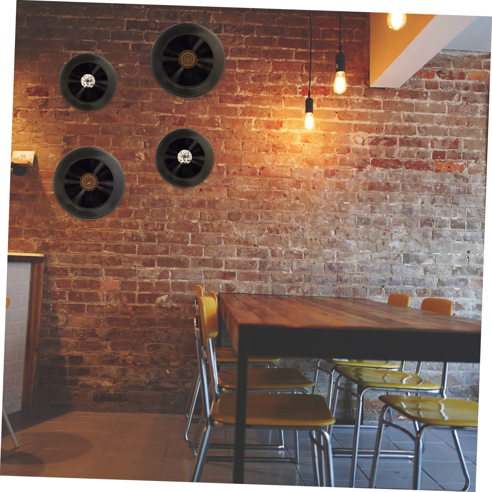 GLEAVI 12 Pezzi Dischi in Vinile Decorativi Neri Stile Retrò per Decorazione Pareti Bar e Caffè Materiale Vinile per Eventi e Fai da Te