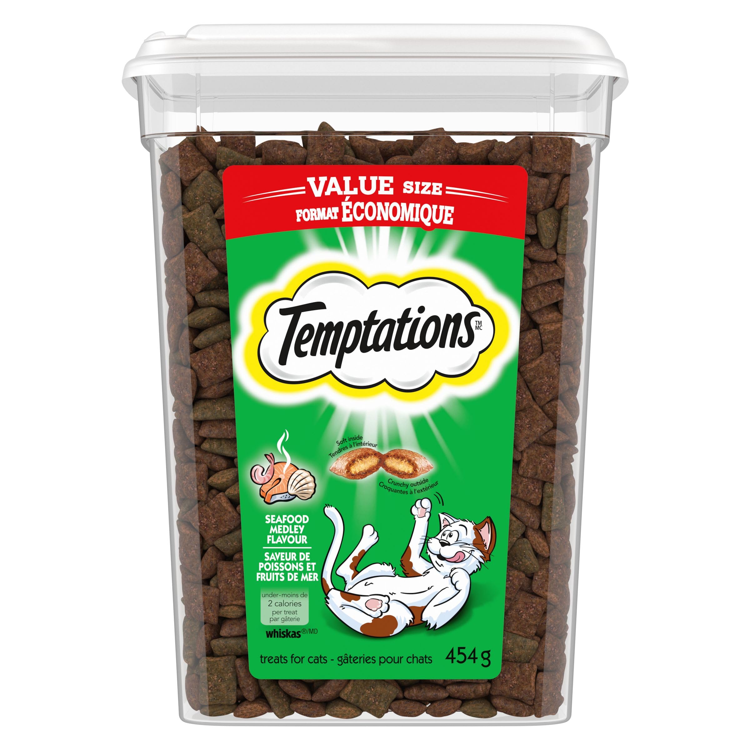 TEMPTATIONS Cat Treats, Seafood Medley Flavour, 454g Tub image 6