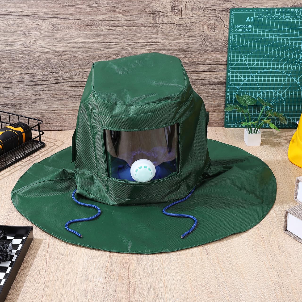 HOMSFOU Sandhaubenkappe Strahlhaube Sandhaubenmaske Schutzausrüstung für Sandstrahlgeräte staubschutzmaske schutzweste Gesicht Helm Rostentferner Sandstrahlkappe Sandstrahlmaske