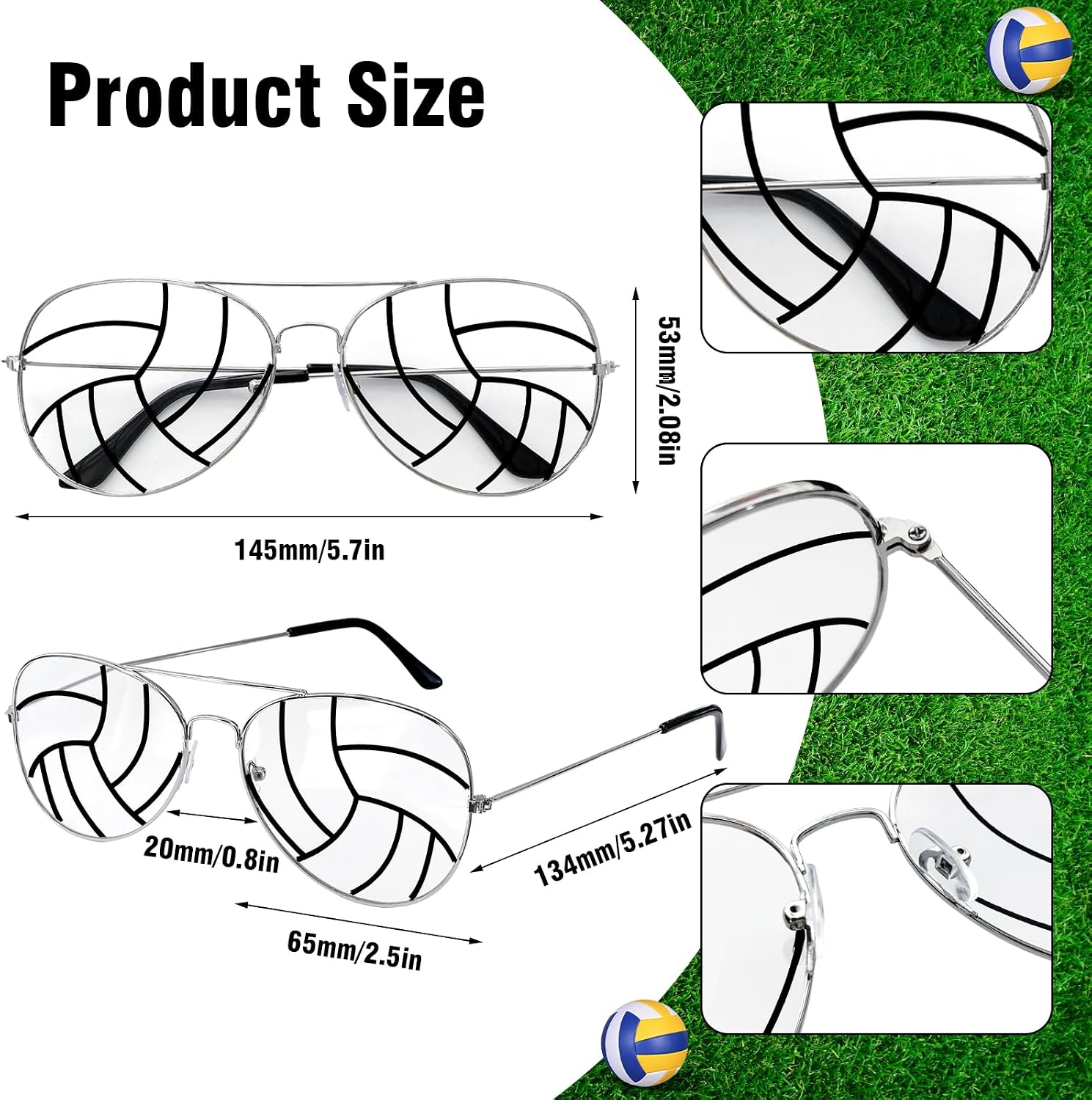 SUNOVELTIES 12/24 Pcs Softball Volleyball Soccer Party Favors Sport Glasses Team Gift Bags Stuffers for Women Men Birthday