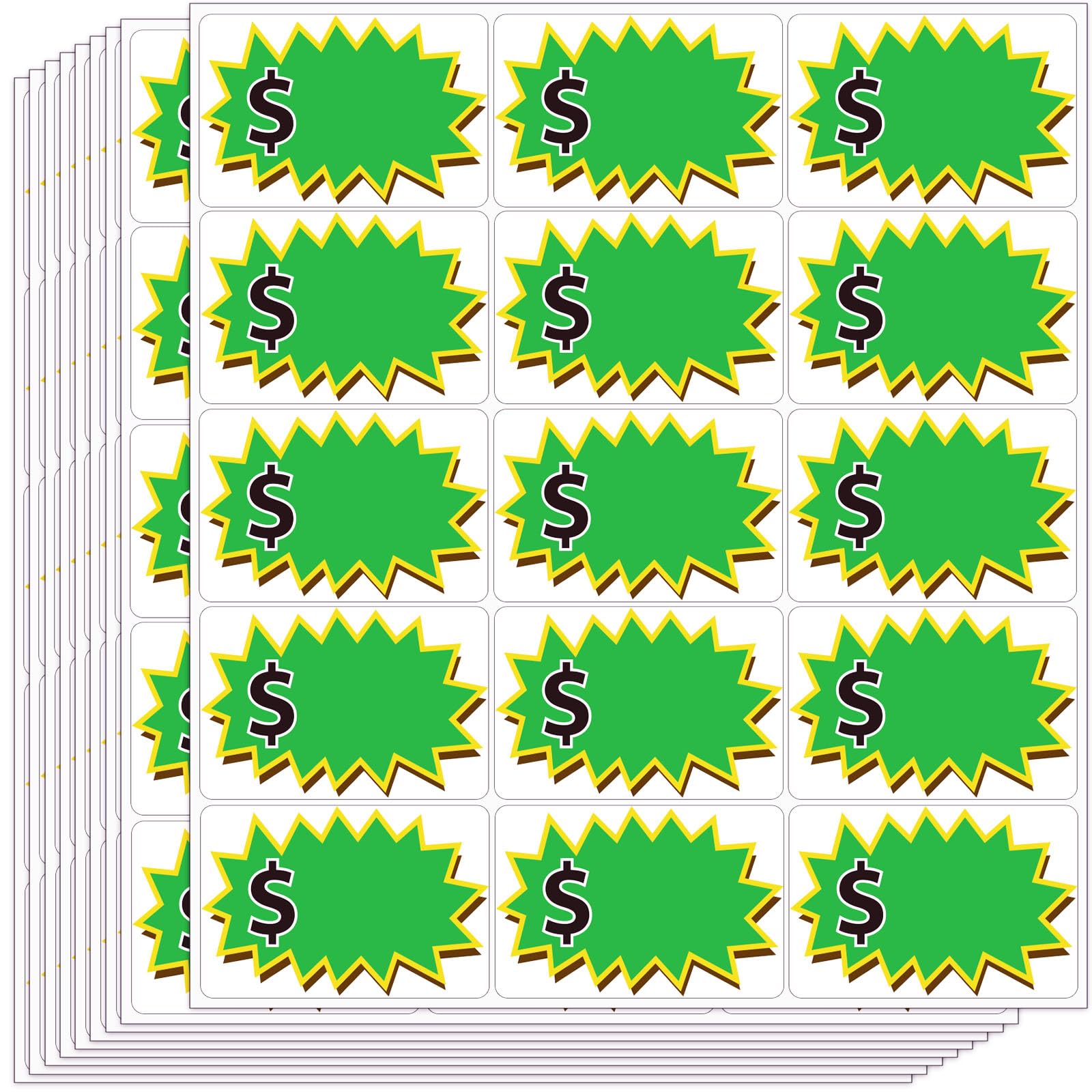 300 Pcs Garage Sale Stickers, (2"x3") Removable Adhesive Price tag Stickers for Yard Sale, Price Labels for Retail, Annual Community, Flea Market (Green)