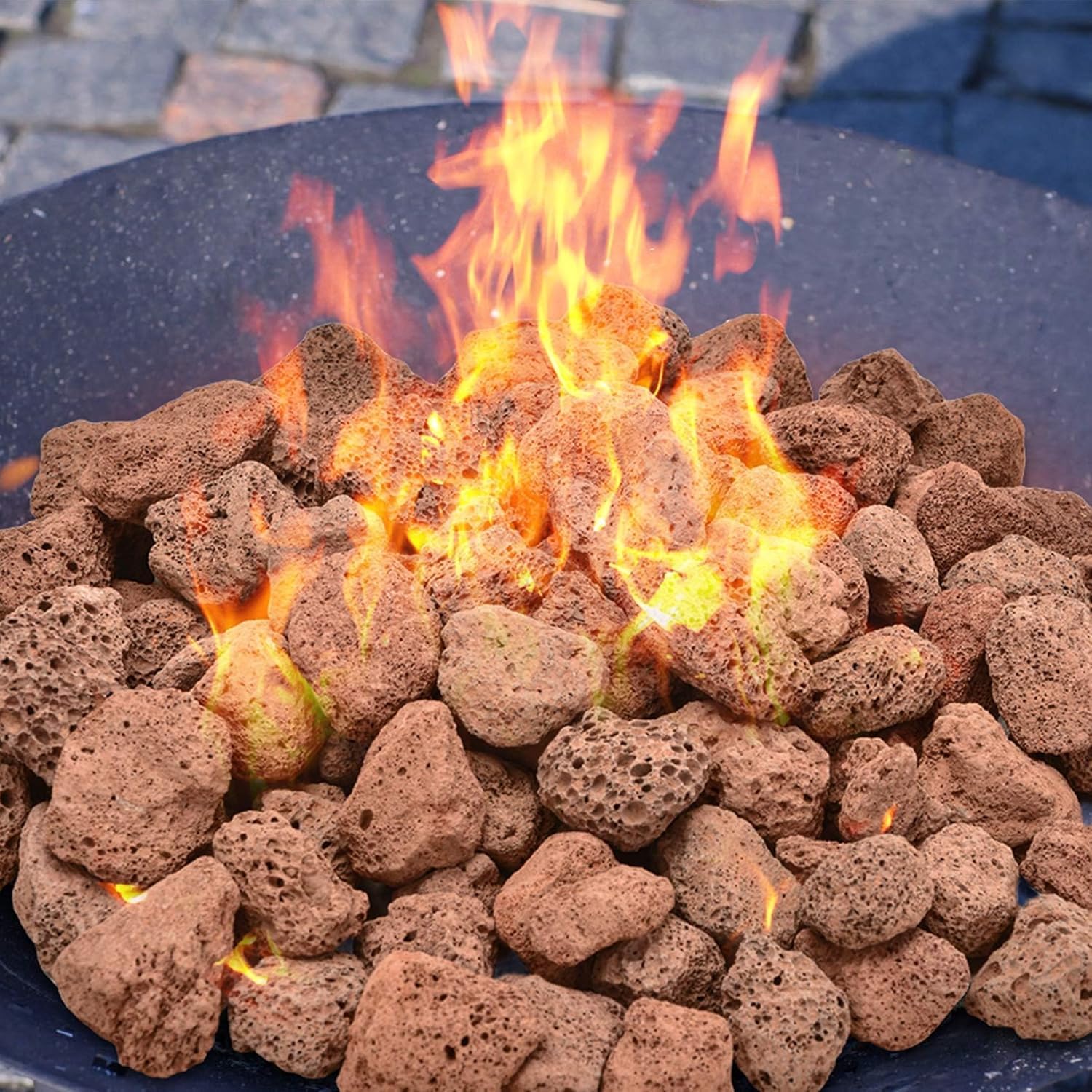 Mesida Pietra lavica vulcanica rossa da 4,5 kg, per bracieri interni ed esterni, caminetti, barbecue a gas e paesaggistica, 5-7,6 cm