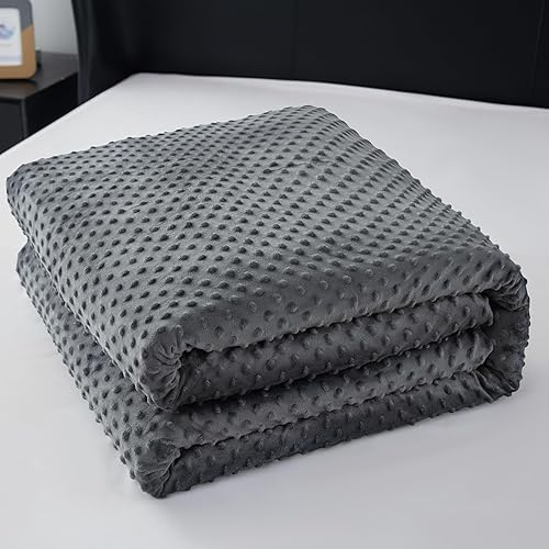 Miniatura 4 de MENHIRY Manta pesada con funda de edredón extraíble de minky, tamaño Queen, manta pesada para adultos y niños (15 libras, gris, 6080)