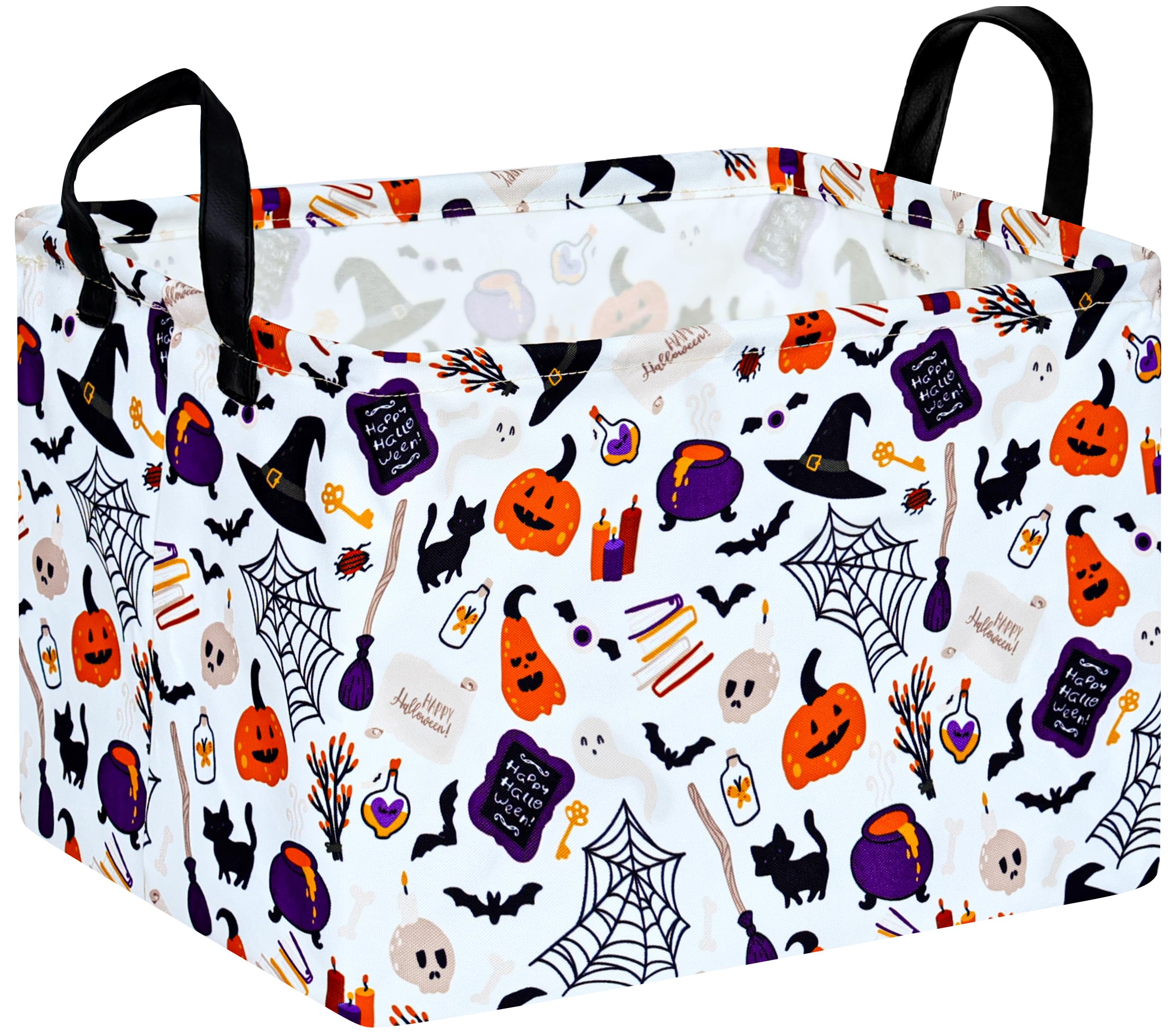MAIZMZ Halloween Storage Basket Pumpkin Ghost Gift Basket for Kids Foldable Toy Box Waterproof Organizer Bin Laundry Nursery Hamper for Home Office Dorm Closet Shelf โ image 1