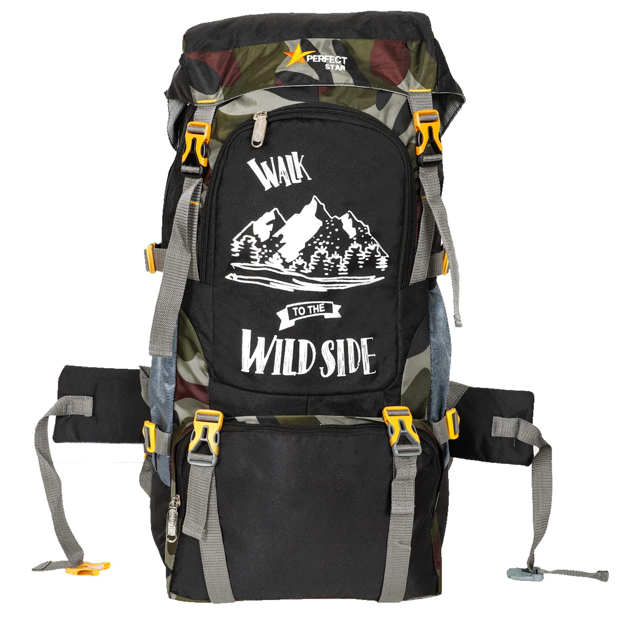 perfect star75 Litres Rucksack Hiking Trekking Travel Backpack For Shoe Compartment, Spacious Outdoor Sport Camping Bag