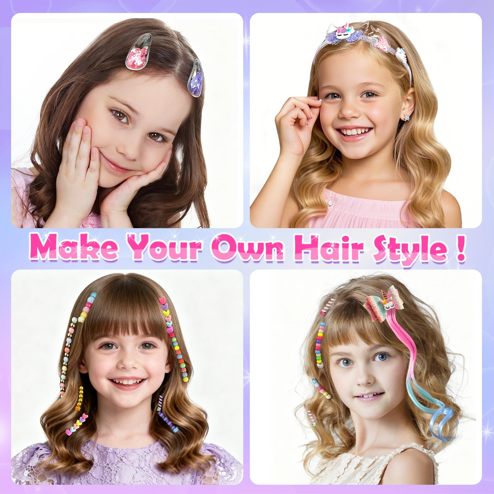 Hzitcigm Regali Bambine 5 6 7 8 9 10 11 12 Anni : Accessori per Capelli Giocattoli Bambina, Lavoretti Creativi per Bambin, Set fai da te per trecce da, Unicorno Regalo di Compleanno Natale per Ragazze