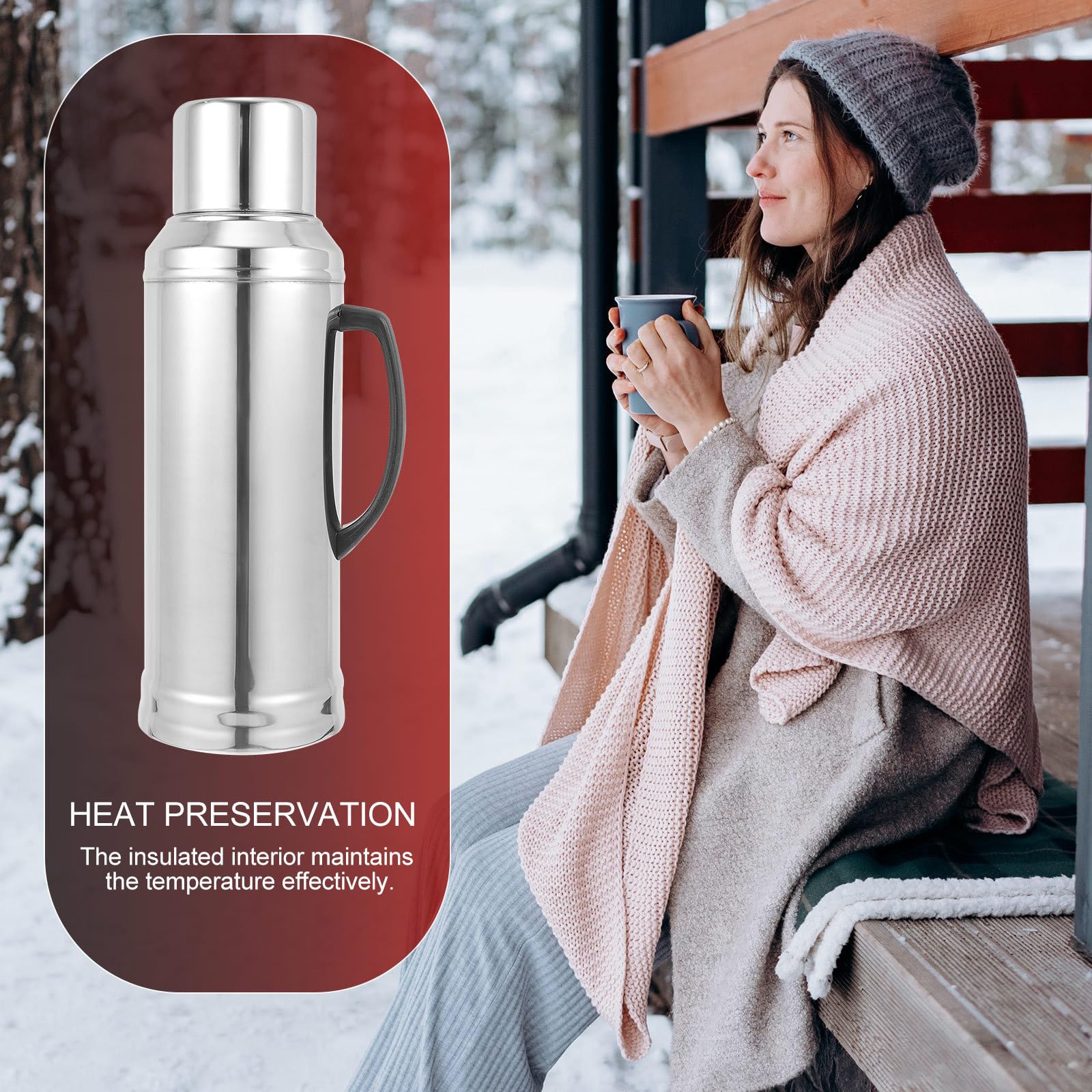 Edelstahl Thermosflasche Große Kapazität mit Glas Innenbehälter