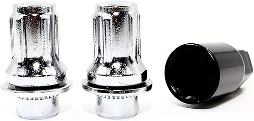 Miniatura 2 de Veritek - Juego de 4 cerraduras de rueda cromadas de 0.472 x 0.059 in, 1.87 pulgadas, 1.850 in de longitud, 13/16 hexagonales, estilo arandela mag,