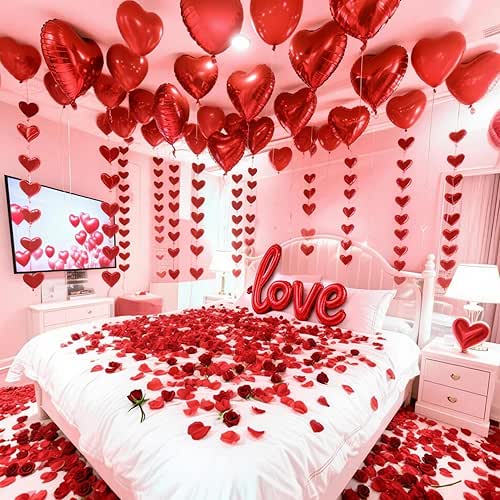 Valentine's Day Decorations Set – 1000 Rose Petals & 31