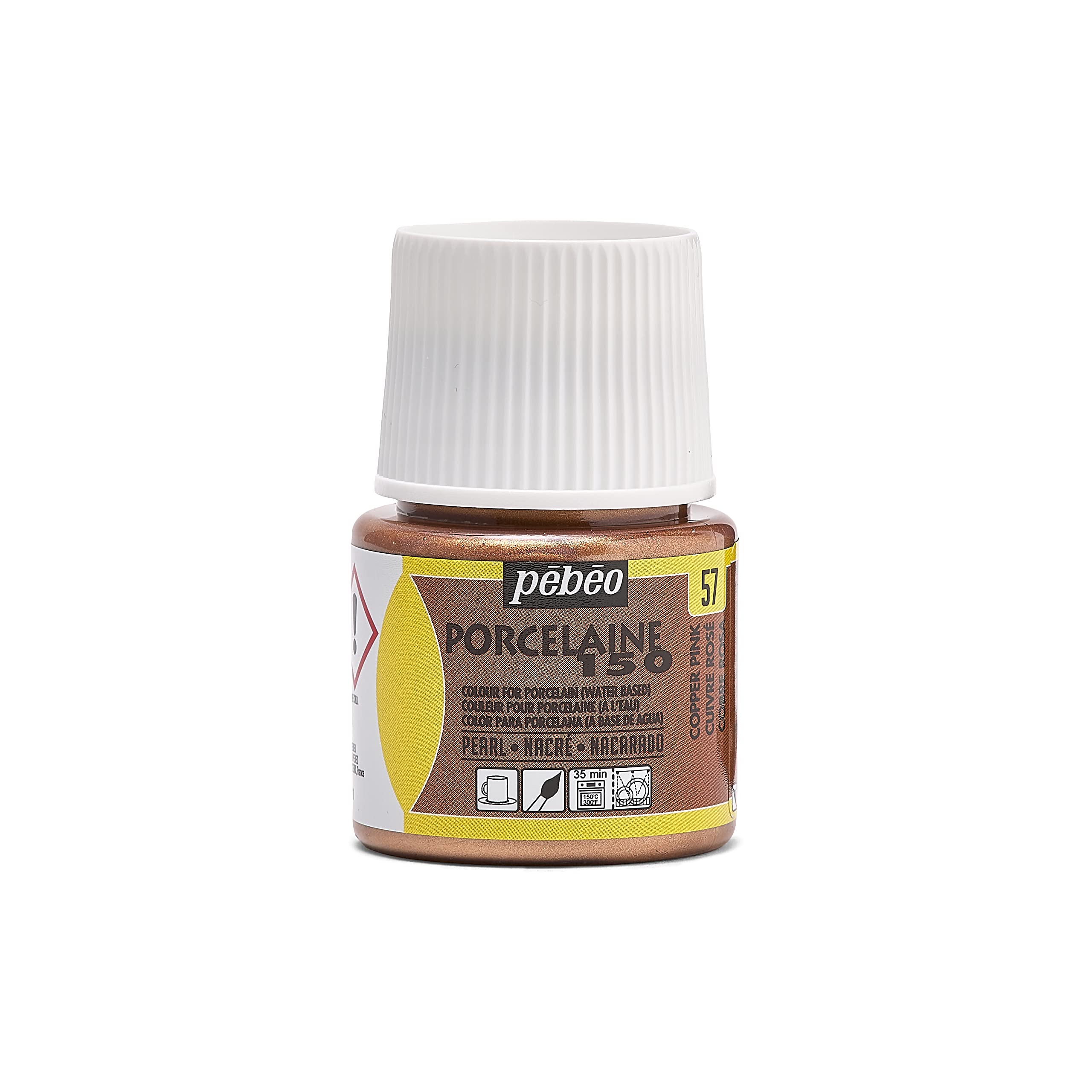 Pebeo Porcelaine 150 Oven Bake Wash Resistant Paint 45ml (Copper Pink)