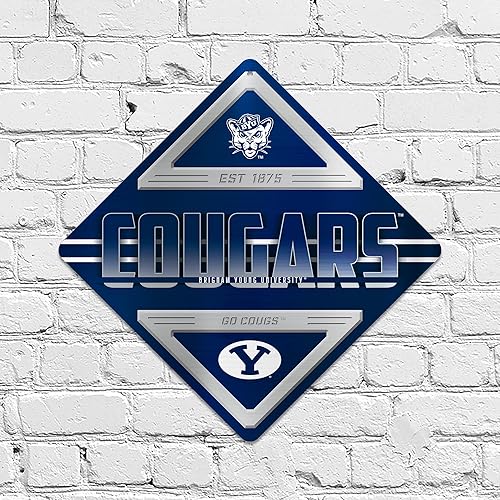 Miniatura 144 de Rico Industries NCAA - Letrero de metal estándar de 16.5 x 16.5 pulgadas, decoración del hogar, dormitorio, oficina, cueva de hombre