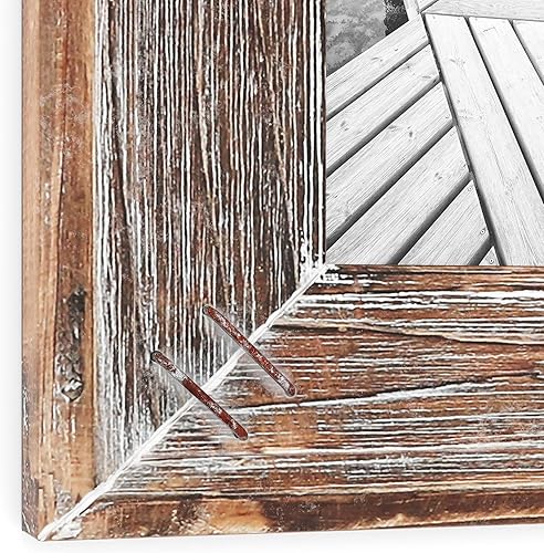 Miniatura 7 de Barnyard Designs Marco de fotos de madera rústica de 8 x 10 pulgadas, marco de madera de granja occidental para colgar en la pared o para colgar en