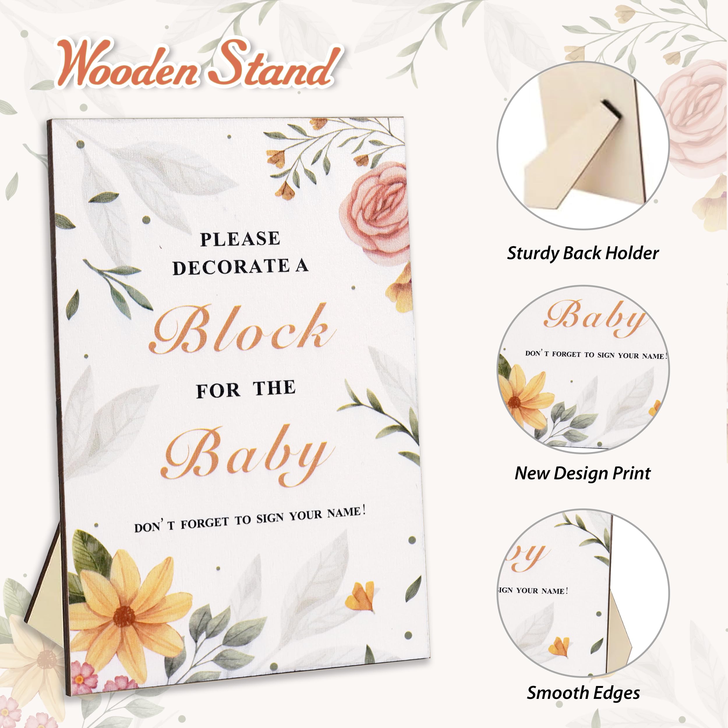 78-częściowy zestaw do zabawy na baby shower, zestaw tabliczek dla chłopców i dziewczynek, drewniane pudełko i tabliczka, puste drewniane bloki do samodzielnego rysowania, markery, gra na baby shower