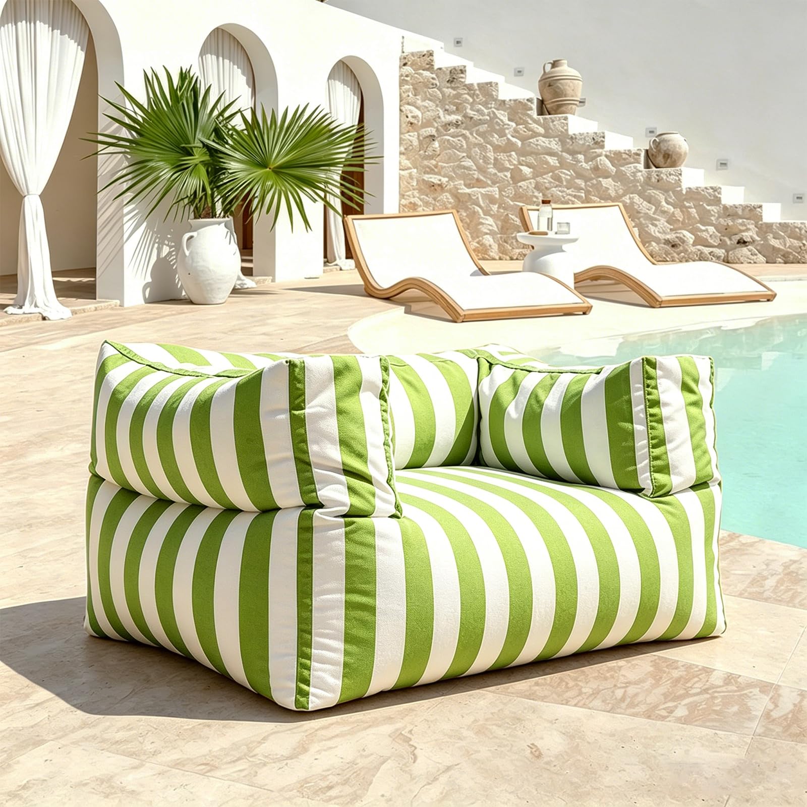 Funda para sillón de un solo asiento (sin relleno), funda ergonómica para tumbona con reposabrazos, tela Oxford a prueba de salpicaduras, para interiores, patio, reclinable, juego (1 asiento