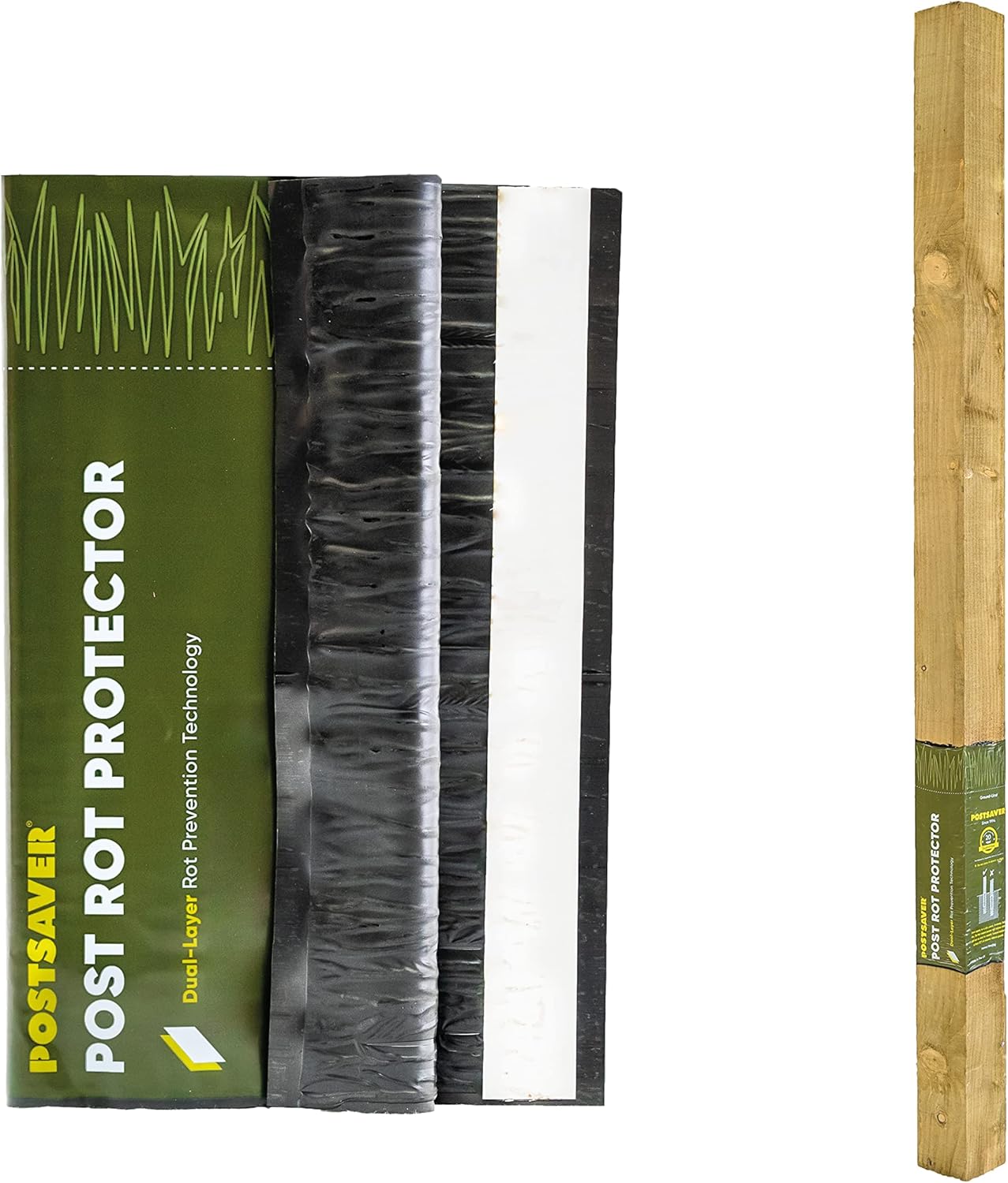 Fence Post Rot Protectors Postsaver Wrap Fits 3x3" & 4x4 inch (75x75mm