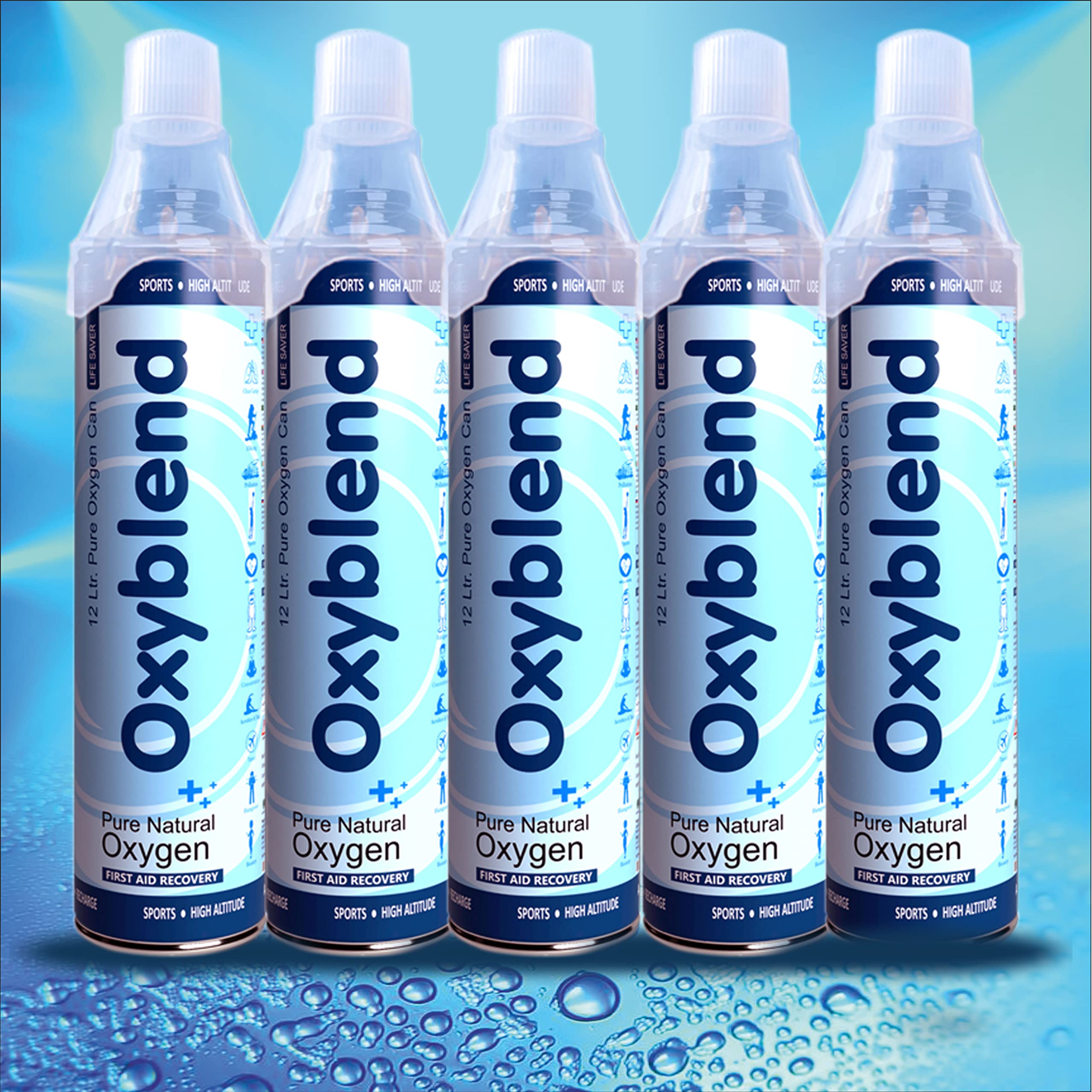 Oxyblend® Oxygen Cylinder Portable Can-12 Liter with Inbuilt mask | Natural Oxygen Canister For Home Use-250 Sprays Each (Pack of 5) (B09BZM5VBY) Amazon Price History, Amazon Price Tracker