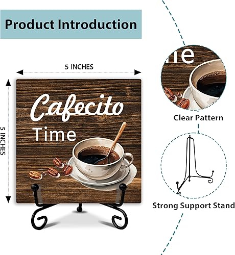 Miniatura 2 de Cartel de barra de café, decoración de estación de café, regalo para mujeres amigas, decoraciones de escritorio para oficina en casa, estante de