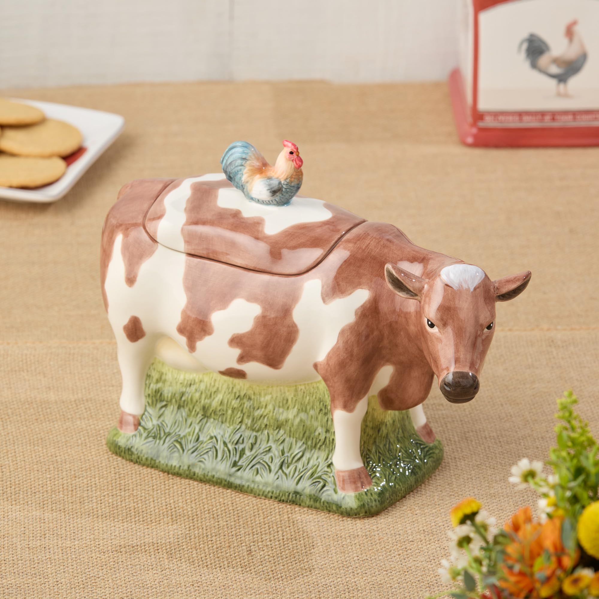 Amazon｜Vintage Farm 3D牛クッキージャー – 11インチセラミック
