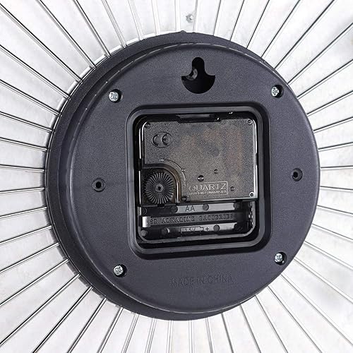 Miniatura 4 de Hilitand Reloj de pared para sala de estar, oficina, reloj de pared metálico brillante para oficina (plateado y negro)