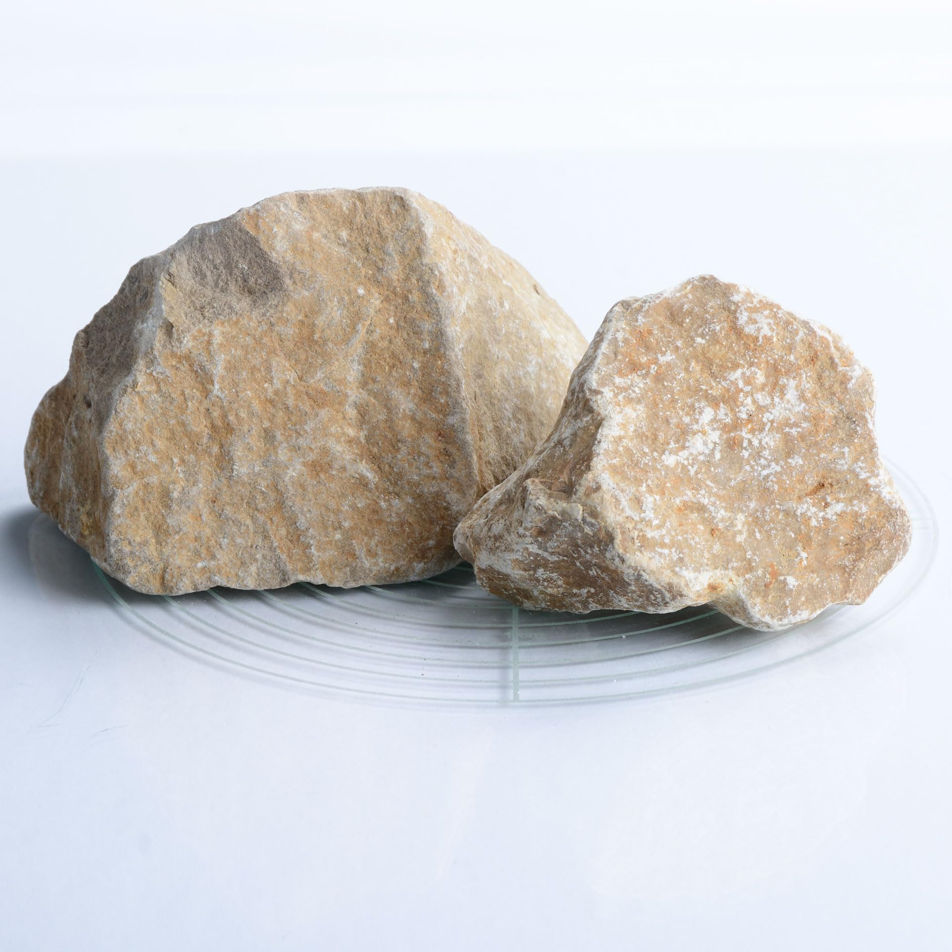 Schicker Mineral Kalk Gabionensteine beige 25 kg, Bruchsteine, farbechtes Naturprodukt, Steine als Füllmaterial für Gabionen, Gartendeko, Gabionenzäune, Gabionensäulen (60-120 mm)