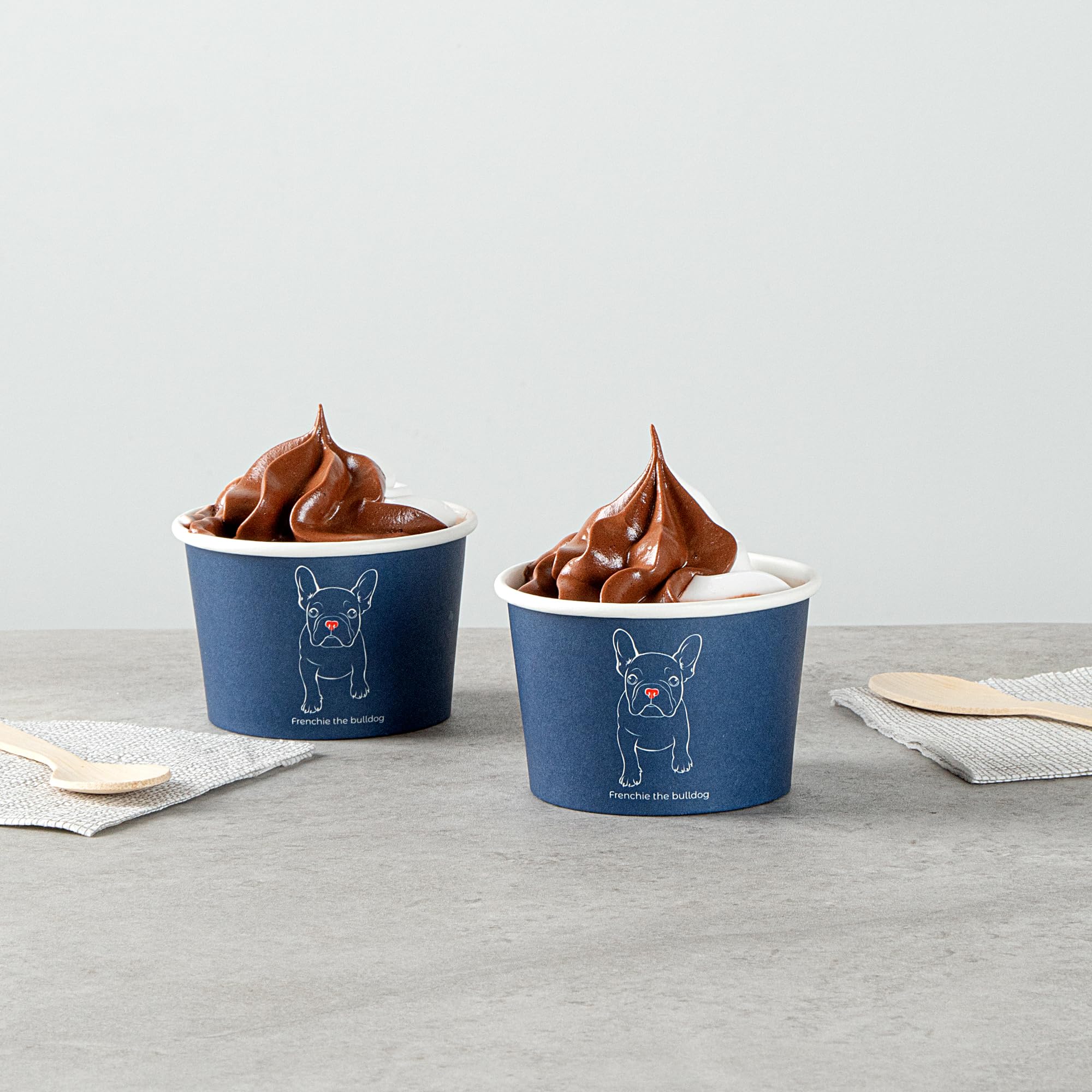 Restaurantware Coppetta - Vasos de postre de 4 onzas, 50 vasos desechables para helado, tapas se venden por separado, cuencos de papel francés para yogur congelado, para alimentos fríos y calientes