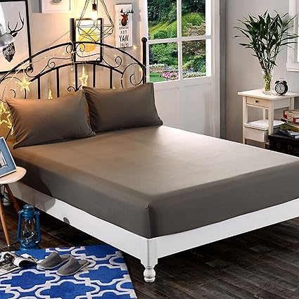 Elegant Comfort 1500 Premium Hotel Quality 1-Piece Fitted Sheet, Softest Quality Microfiber - Deep Pocket up to 16 inch, Wrinkle and Fade Resistant, Queen, Gray