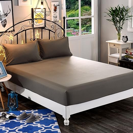Elegant Comfort 1500 Premium Hotel Quality 1-Piece Fitted Sheet, Softest Quality Microfiber - Deep Pocket up to 16 inch, Wrinkle and Fade Resistant, Queen, Gray