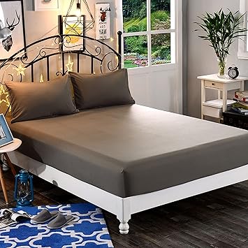 Elegant Comfort 1500 Premium Hotel Quality 1-Piece Fitted Sheet, Softest Quality Microfiber - Deep Pocket up to 16 inch, Wrinkle and Fade Resistant, Queen, Gray