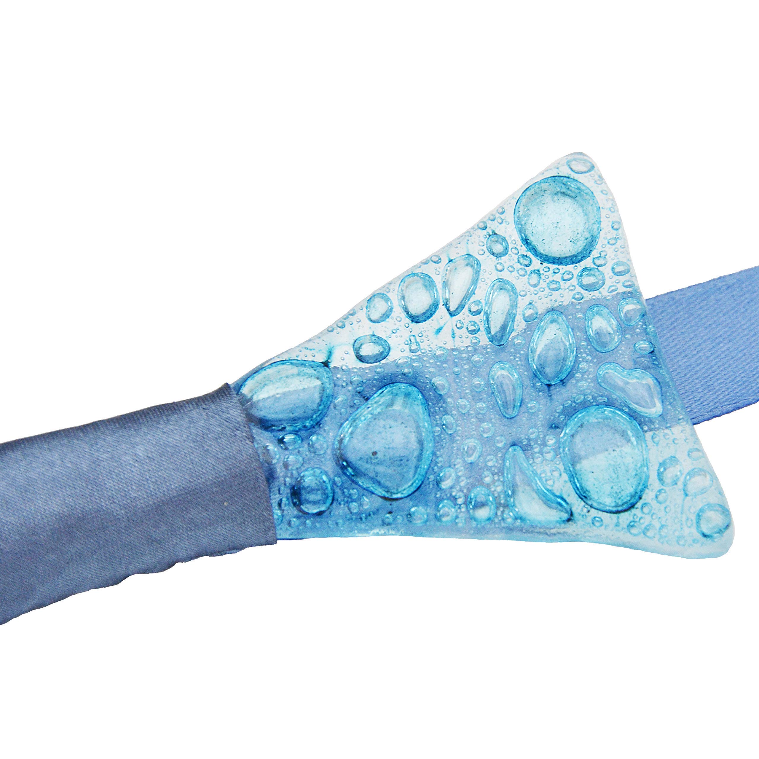 Papillon blu turchese • Vetro ceco • Vetro a bolle ceco • Nastro di raso • Papillon fatto a mano