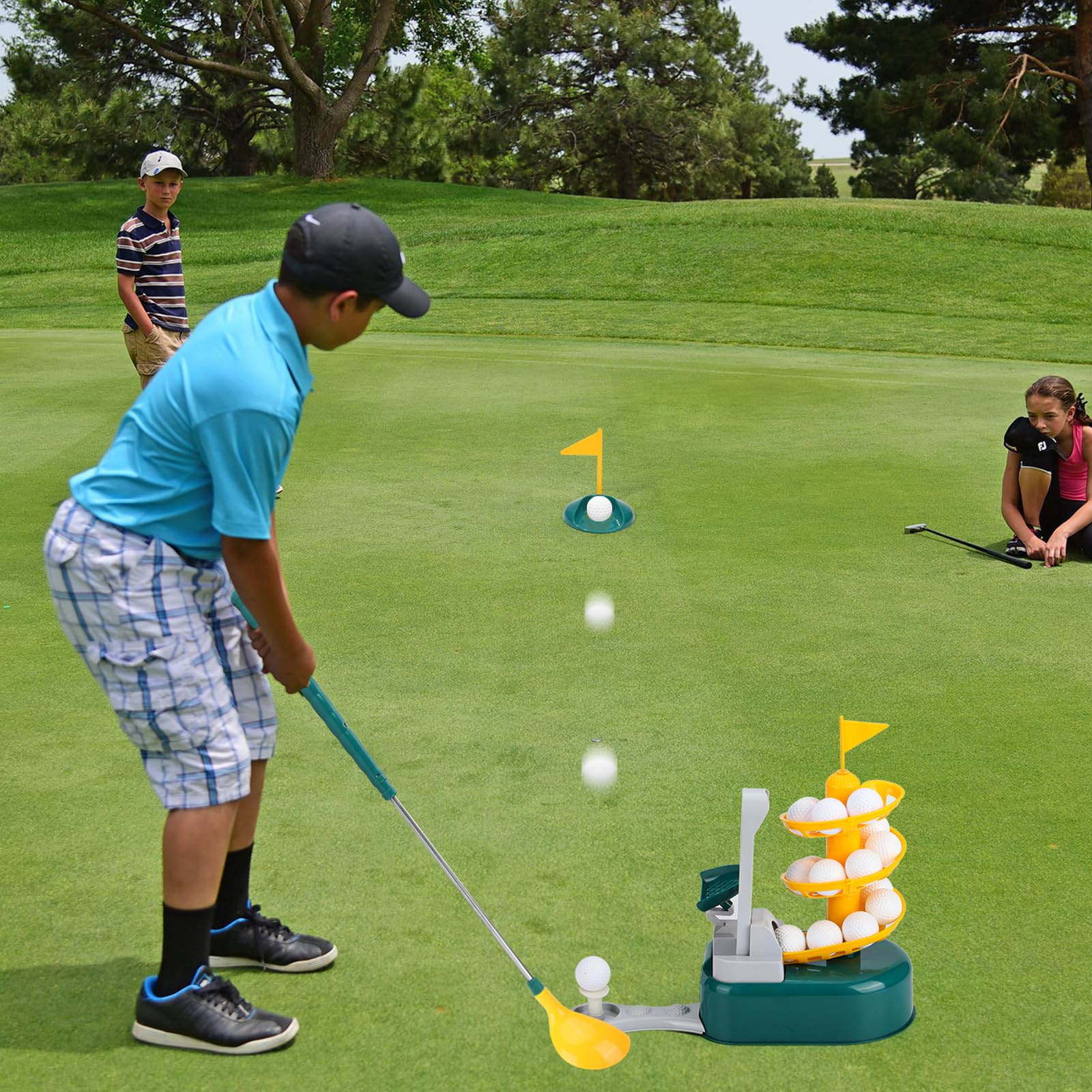 Liberry Kids Golf Club Set for 3 4 5 6 7 Years Old Boys Girls, Toddler Golf Set with Golf Dispenser, Retractable Clubs & 2 Heads, Indoor Outdoor Sport Toys Birthday Gifts - Image 8