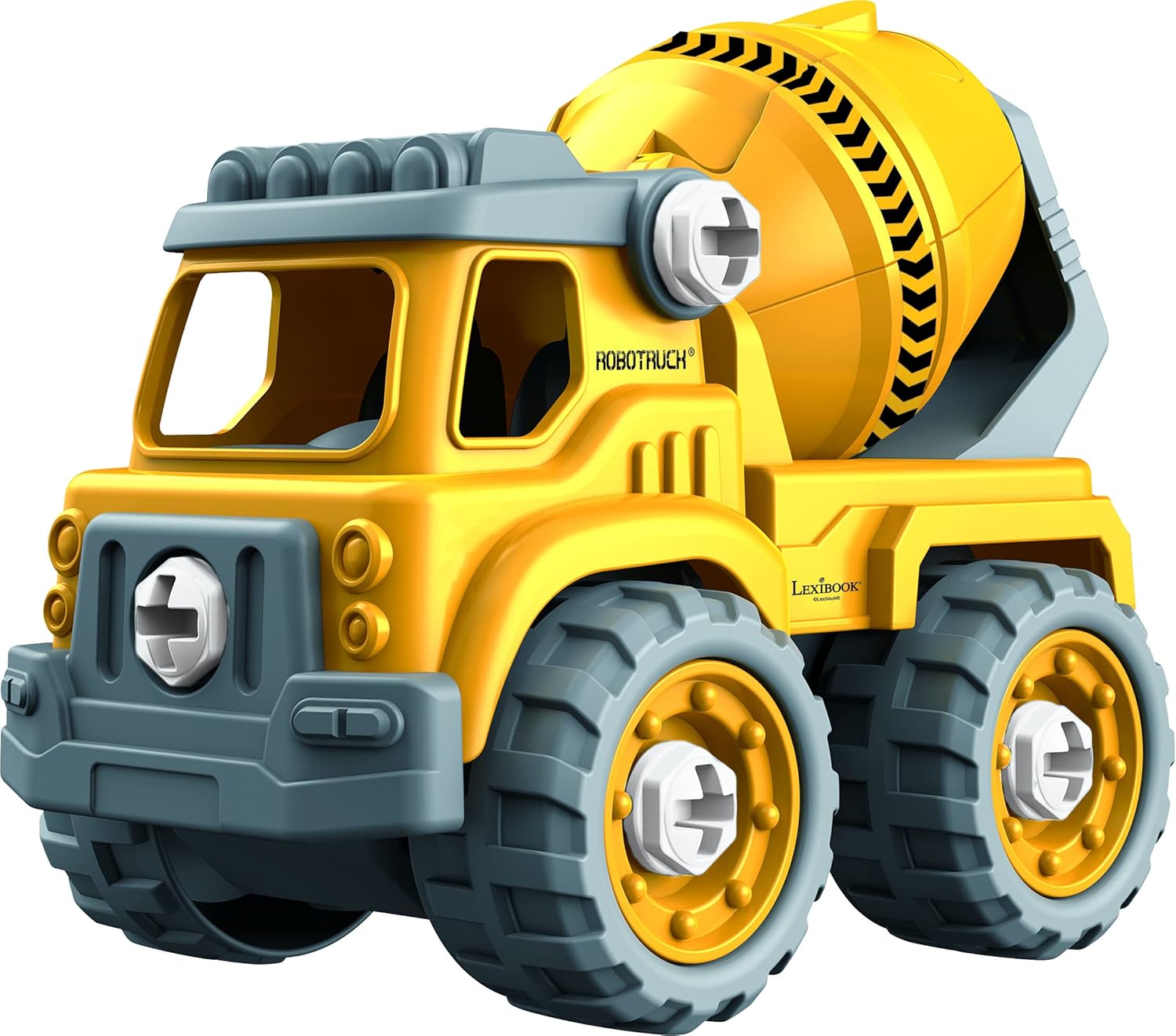 LEXiBOOK Robotruck®, 5 in 1 Build-Your-own Robot kit, transformable Construction Vehicles 5 in 1, DIY, Construction, Building, Truck, Educational Kids' Toy, Yellow, ROBD10