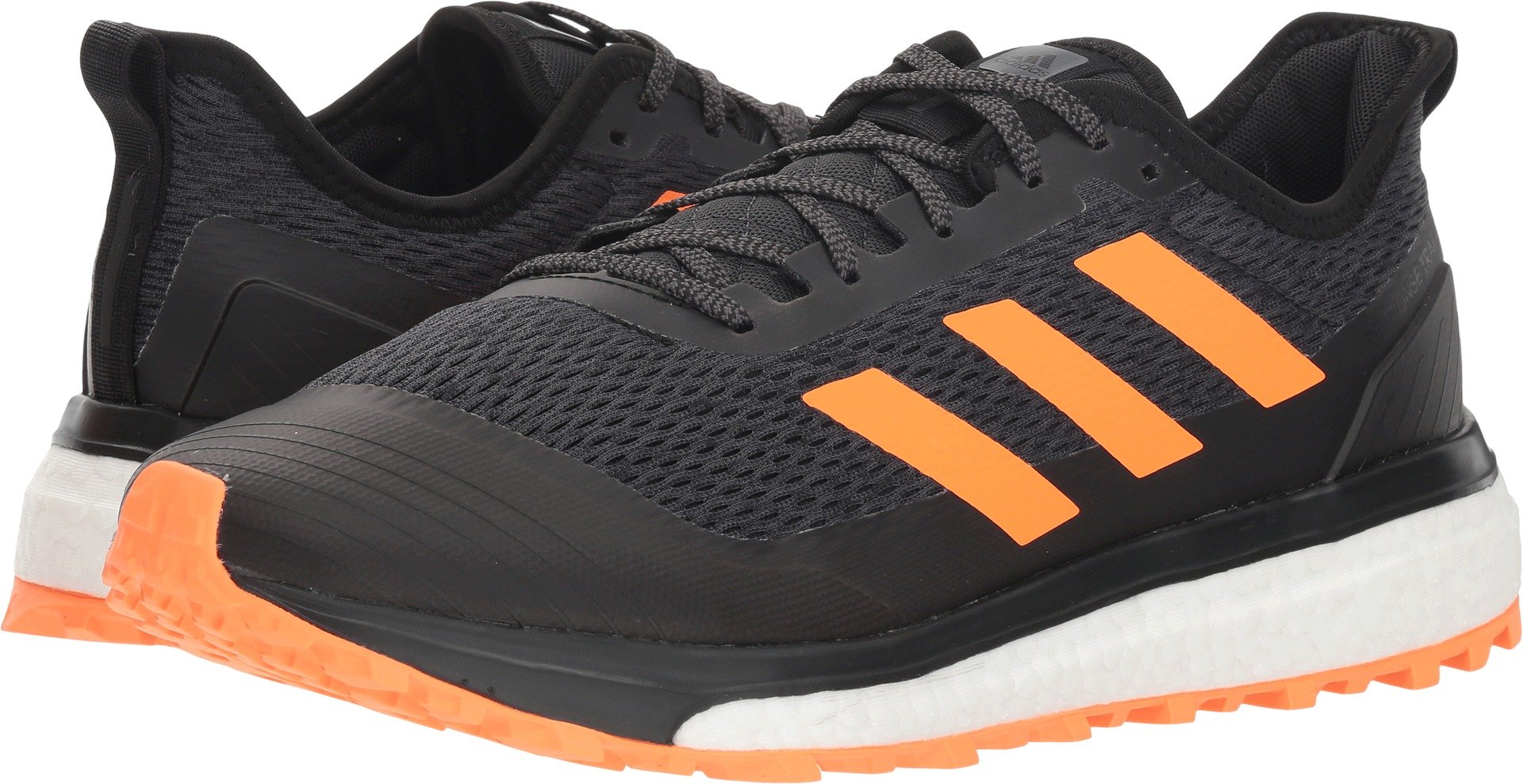 adidas Men's Response Boost Trail Running Boot - Black/Hi-res Orange/Hi-res Blue, 12.0