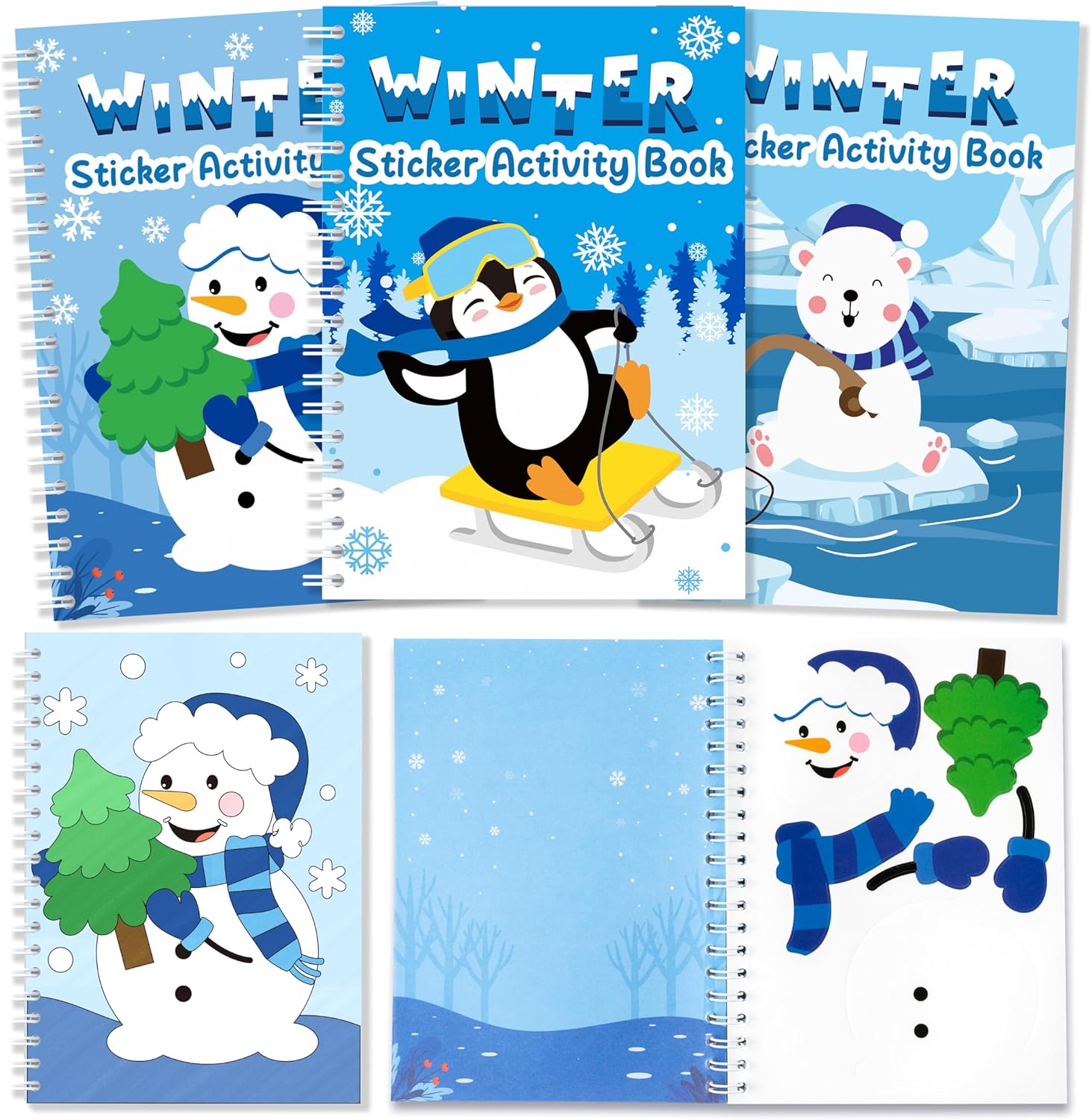 ANGOLIO 3Pcs Winter Sticker Coloring Books Polar Animals Coloring Book for Kids Bulk Winter Theme DIY Art Booklet Drawing Pattern Including Polar Bear Arctic Fox Home Classroom Party Favor Goodie Bags ANGOLIO 3Pcs Winter Sticker Coloring Books Polar Animals Coloring Book for Kids Bulk Winter Theme DIY Art Booklet Drawing Pattern Including Polar Bear Arctic Fox Home Classroom Party Favor Goodie Bags