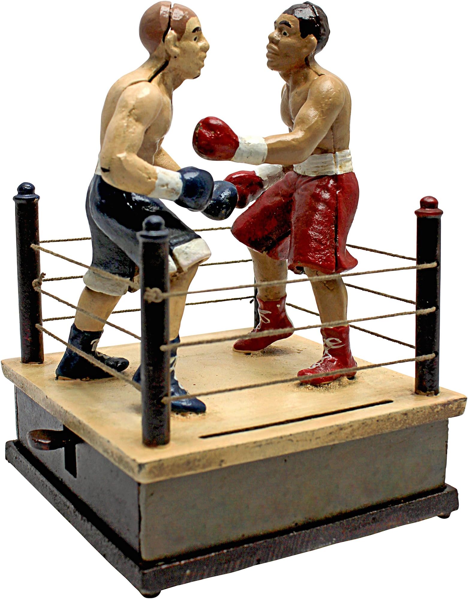 Design Toscano Battling Boxers Die Cast Iron Mechanical Coin Bank, Full Color