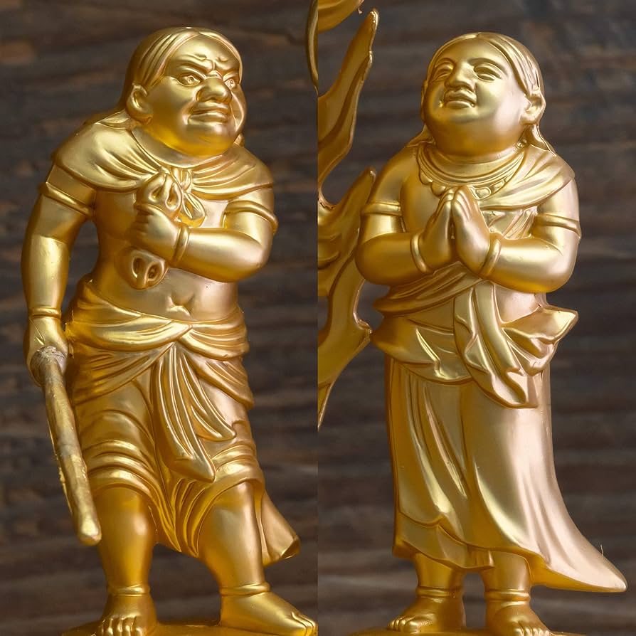 Amazon｜仏像 童子不動明王 16cm(金メッキ/24金) 仏師：牧田秀雲