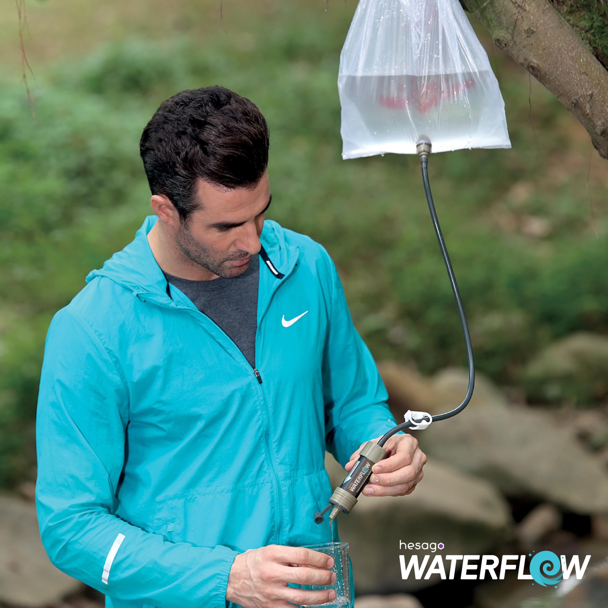 Waterflow 3 Stadi - Filtro Acqua per Escursionisti e Kit Sopravvivenza, Depuratore, Purificatore, Potabilizzatore - Rimozione Batteri al 99,9%