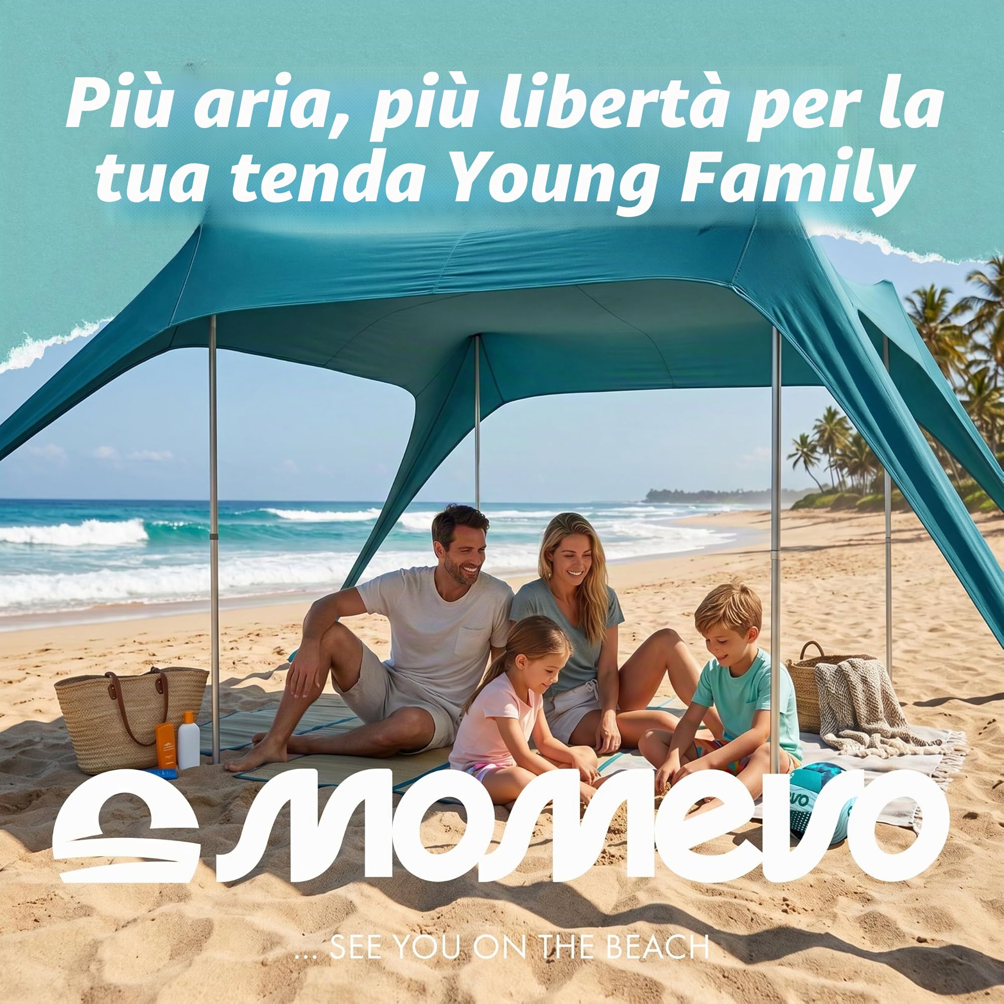 Aste Aggiuntive Sunsail Classic Alluminio, Set 2 x 160 cm | Per maggiore stabilità e ombra, accessorio per tenda da spiaggia Sunsail Classic