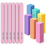 TsMADDTs Nail Buffers and Files, 6PCS Buffer Blocks, 6PCS 100 180 Grit Files, Professional Manicure Tools Kit, Nail Care Tools Kit for Women