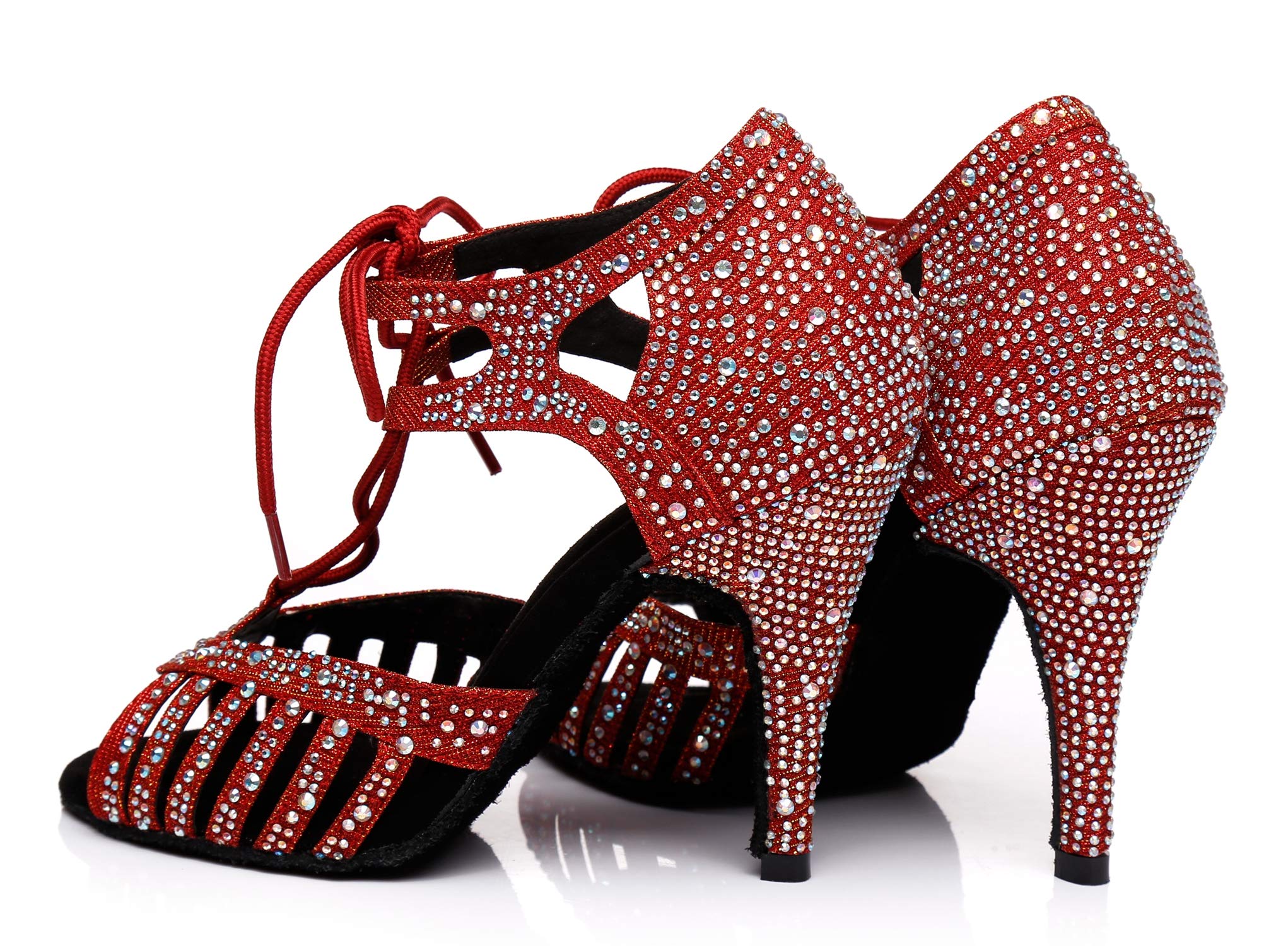 Zapatos Baile Latino Mujer Brillantes Nupcial Prom Formal Sandalias con Cristales L387