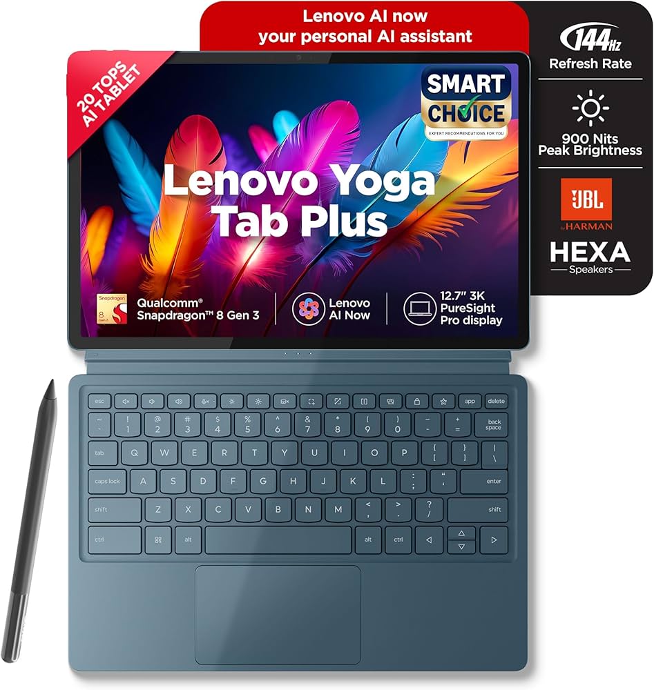 Lenovo Yoga Tab Plus Smartchoice AI Tablet with Pen + Keyboard Lenovo Yoga Tab Plus Smartchoice AI Tablet with Pen + Keyboard