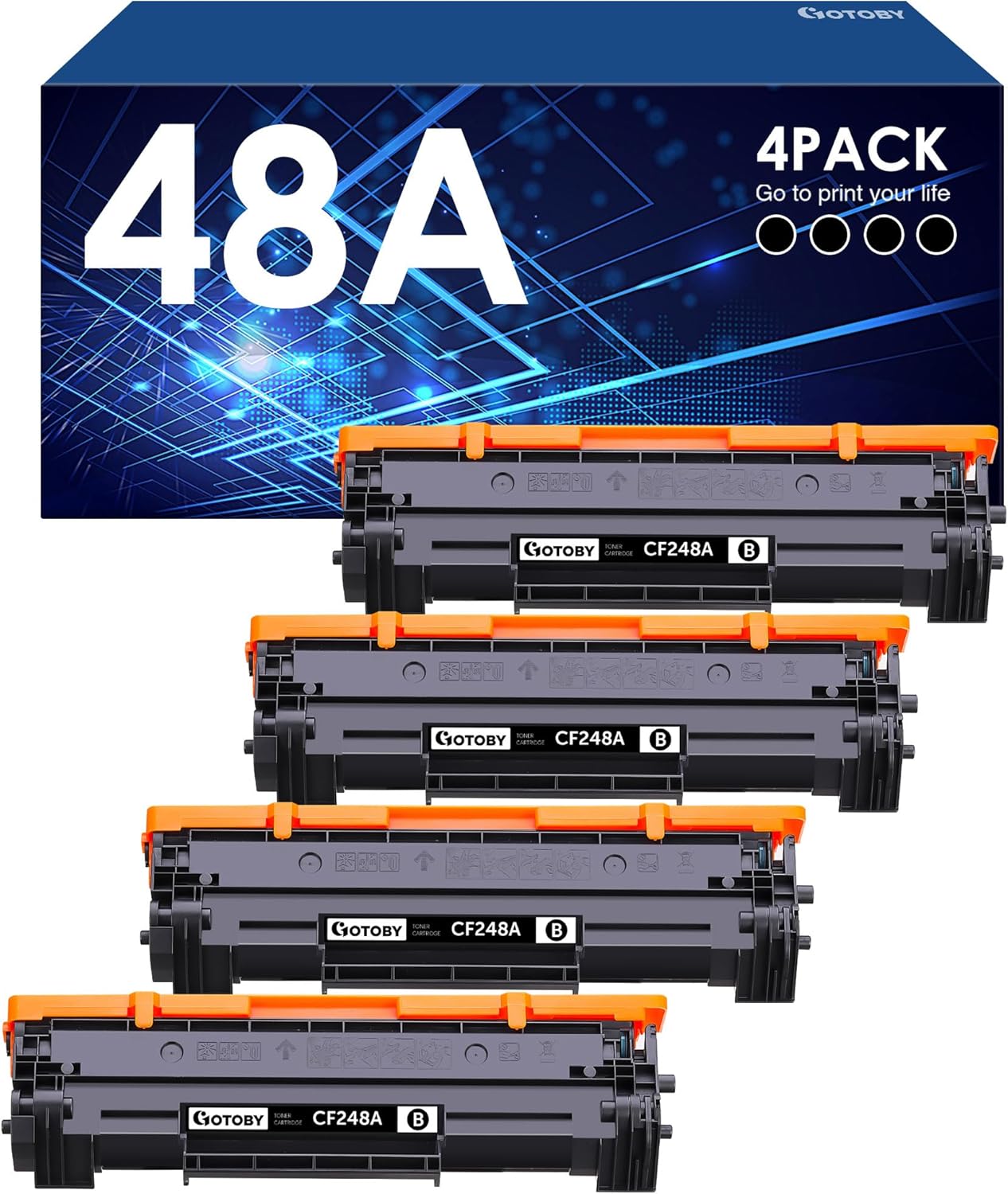 Compatible 48A Toner Cartridges Replacement for HP 48A CF248A for Pro M15w M15a M16w M16a M28w M29w M29a M30w Printer (4 Black) Compatible 48A Toner Cartridges Replacement for HP 48A CF248A for Pro M15w M15a M16w M16a M28w M29w M29a M30w Printer (4 Black)