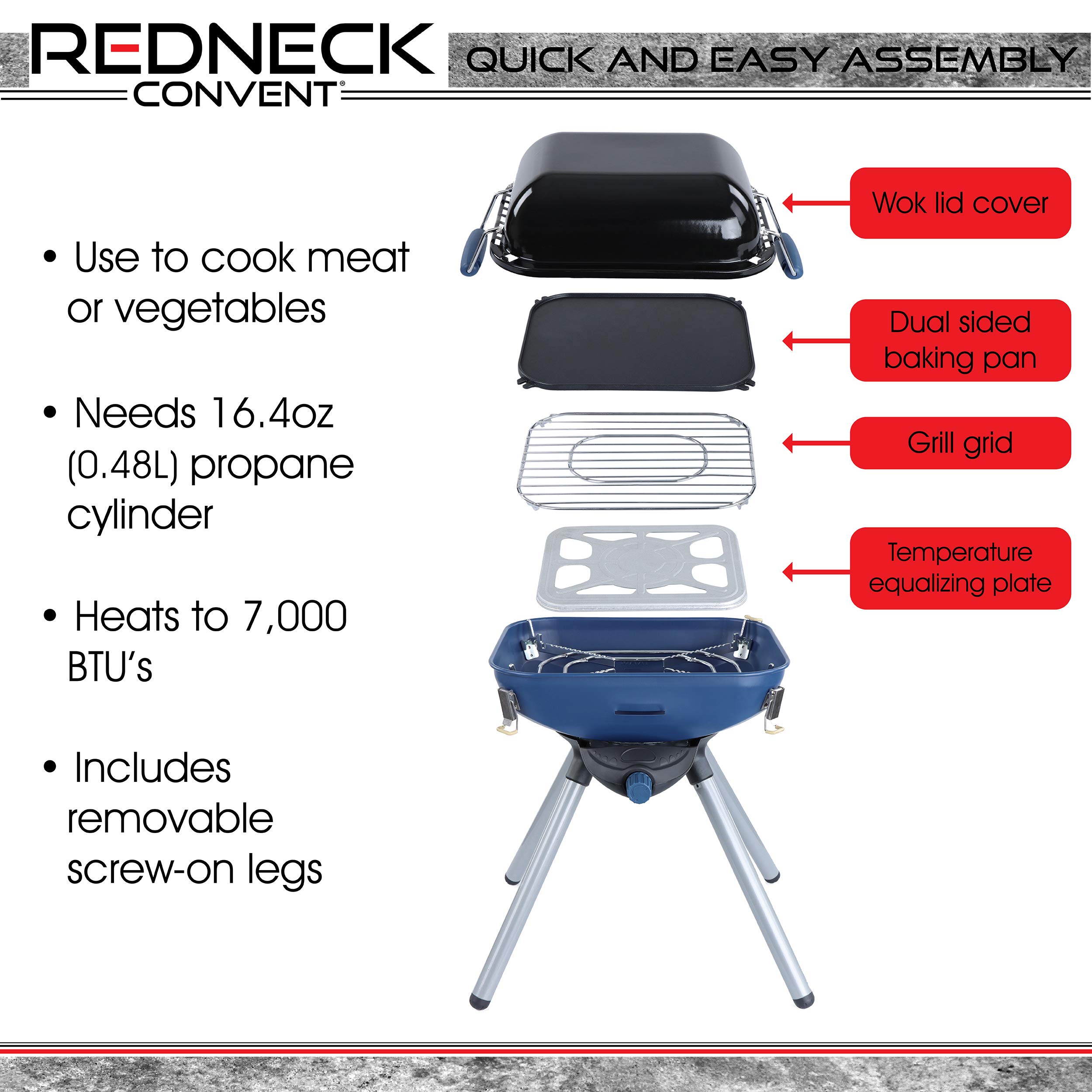 予約 RC Camping Grill 3 in 1 Portable Gas Stove 7,000 BTUs Propane Grid