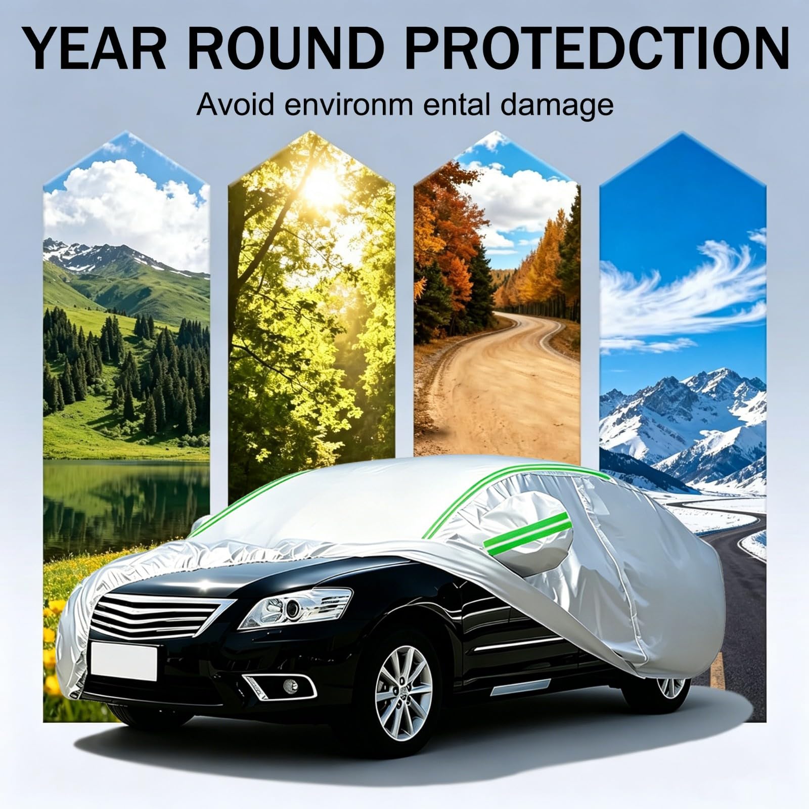 Telo Copriauto per F-150 SuperCrew Standard Bed (2009-2014) | Copriauto leggero su misura, Protezione UV & resistente all'acqua, Antivento & antifurto, Adattamento elastico aderente