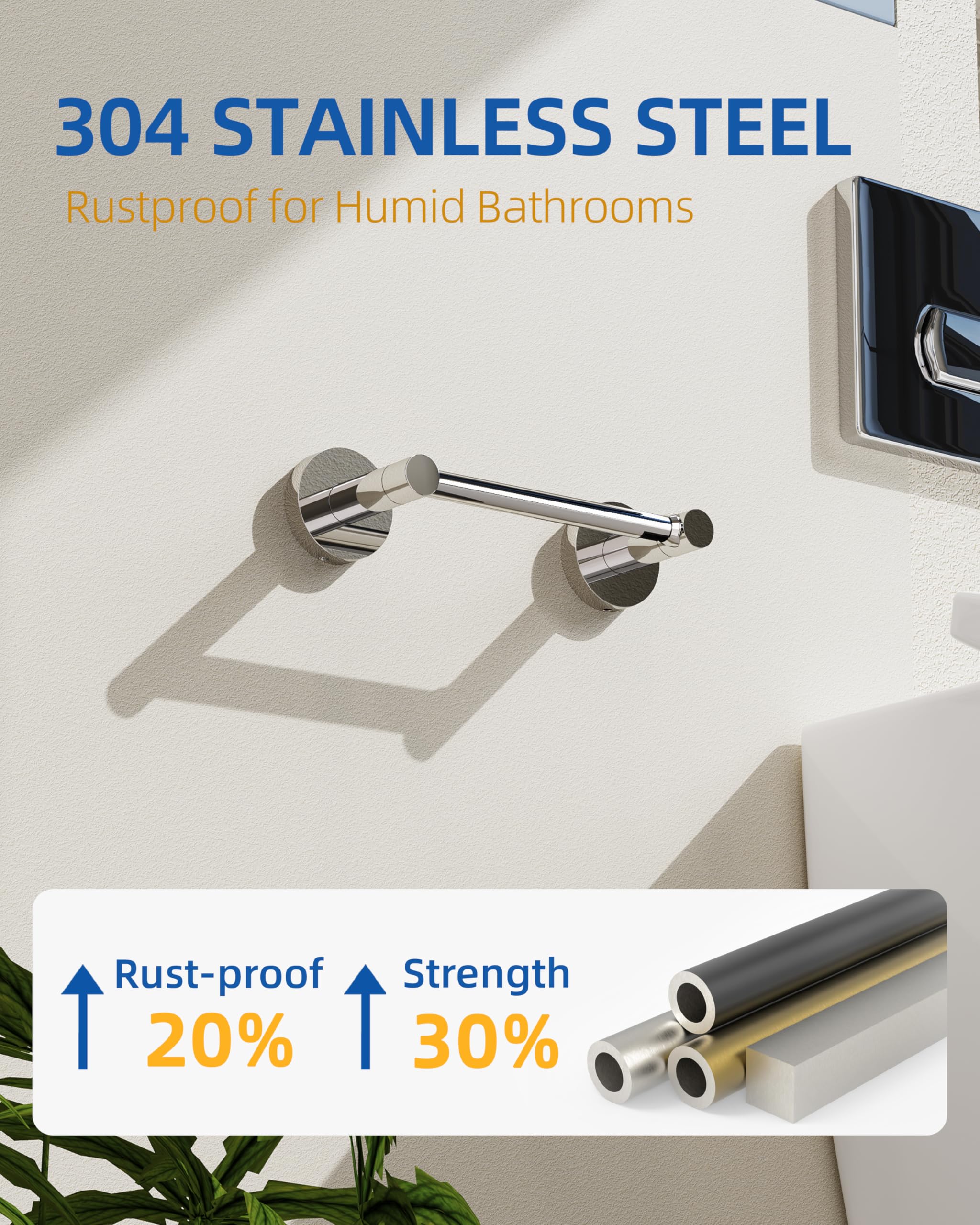 RUACQ Chrome Toilet Paper Holder Wall Mount for Bathroom — Amazon image 4