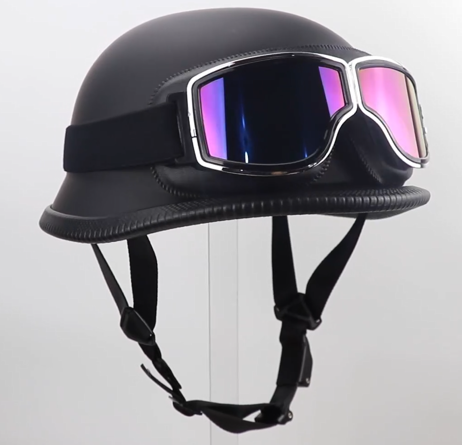 Titan Matt-Schwarz Jethelm Gensler Chopperhelm