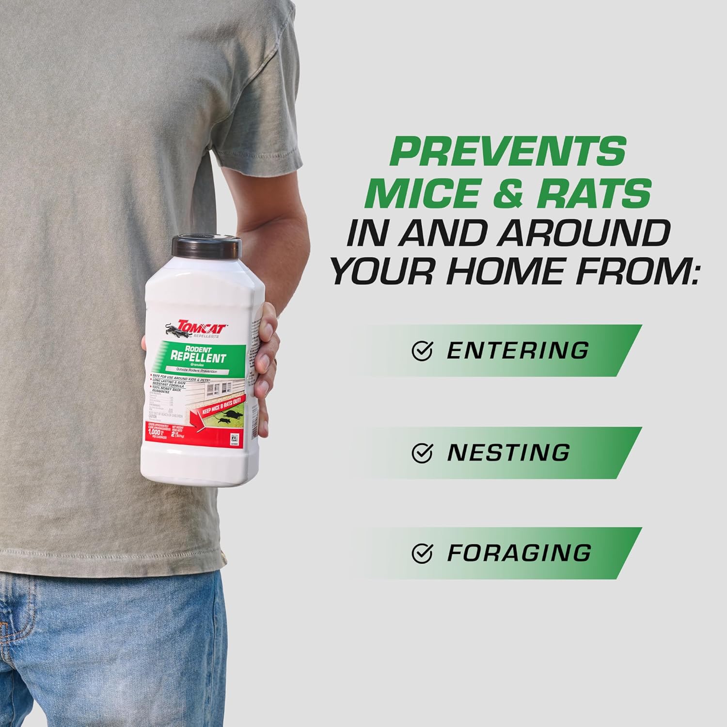 Tomcat Repellents Rodent Repellent Granules, For Outdoor Mouse and Rat Prevention, 2 lb. - Image 2