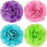 Vista 7 de WILLBOND Juego de 4 piezas de collar de lazo de flores para perro, collar de lazo multicolor para mascotas, juego de dijes de flores para cachorros