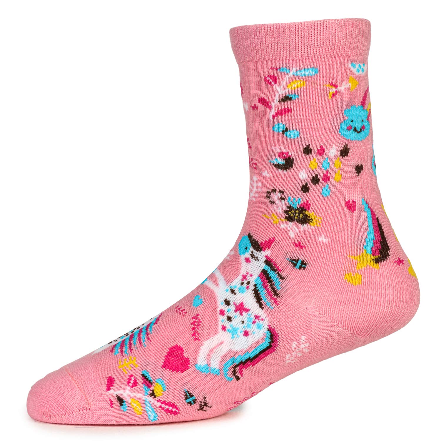 KazarMax Multicolor Rainbow Printed Full Length Soft Cotton Designer Socks for Kids Boys & Girls(Pack of 3_Small) 1