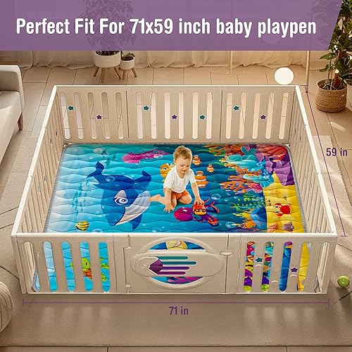 Miniatura 2 de Alfombrillas de juego para bebé para piso, 71x59, Ocean World