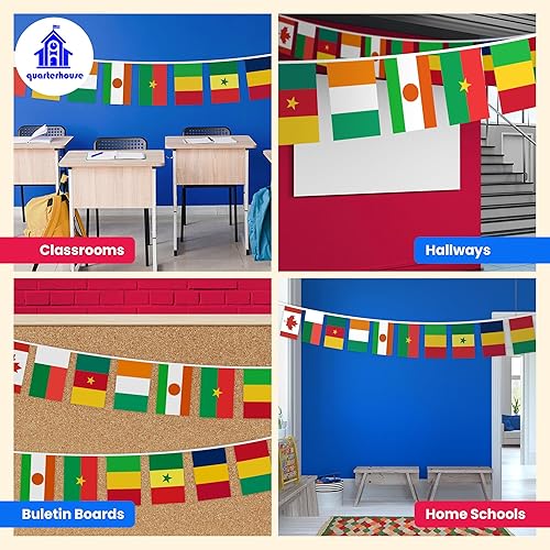 Miniatura 16 de Quarterhouse 21 banderas de país de Asia oriental: 21 banderas por banderín, tela de poliéster, cada bandera mide 8 x 12 pulgadas